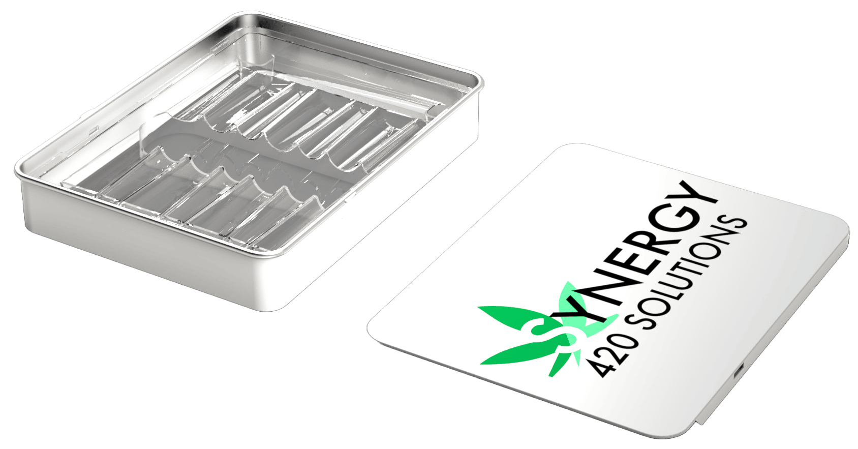 Synergy 420 child-resistant tin with cartridge tray